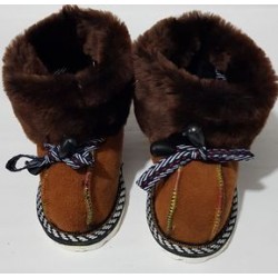 C007-Papuci casa din blana si piele naturala pentru copii